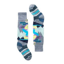 Smartwool Wintersport Full Cushion Mountain Moose Pattern OTC Sock Kids' in Pewter Blue